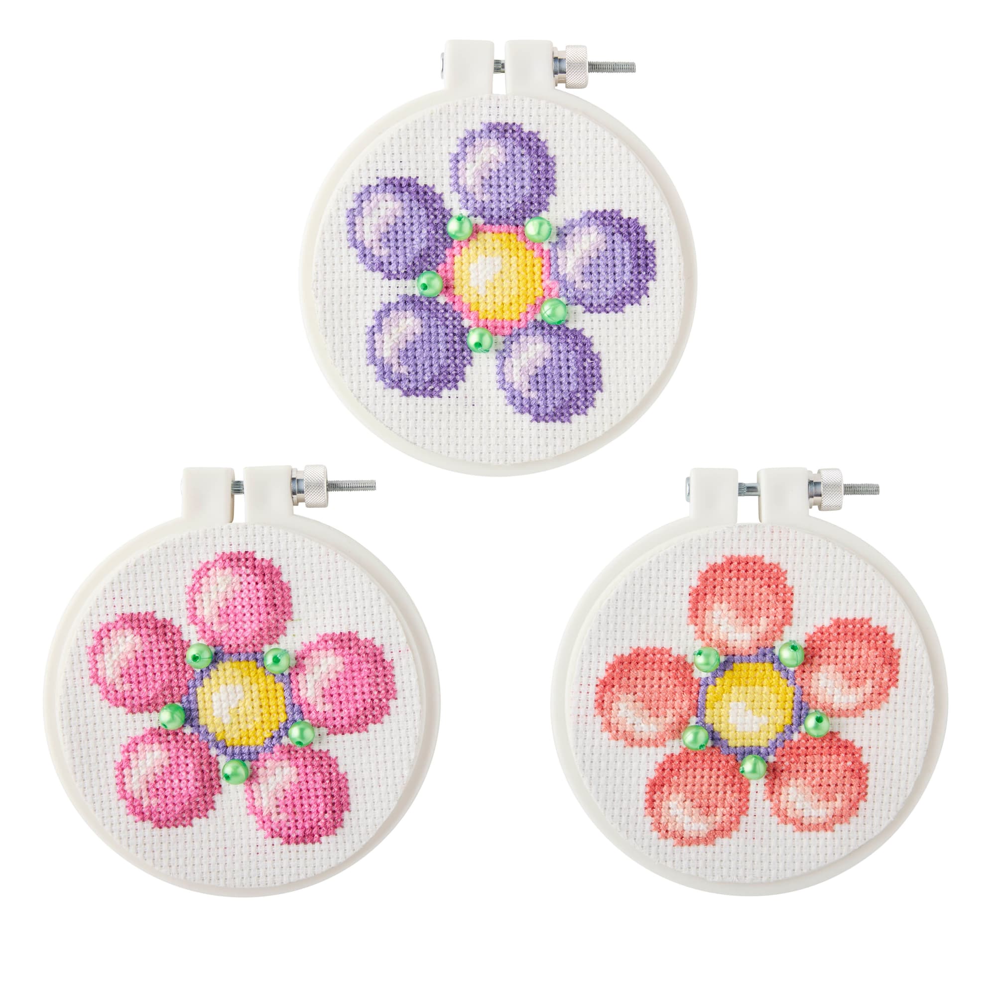 Summer Bubble Flowers Counted Cross Stitch Kit by Loops & Threads®